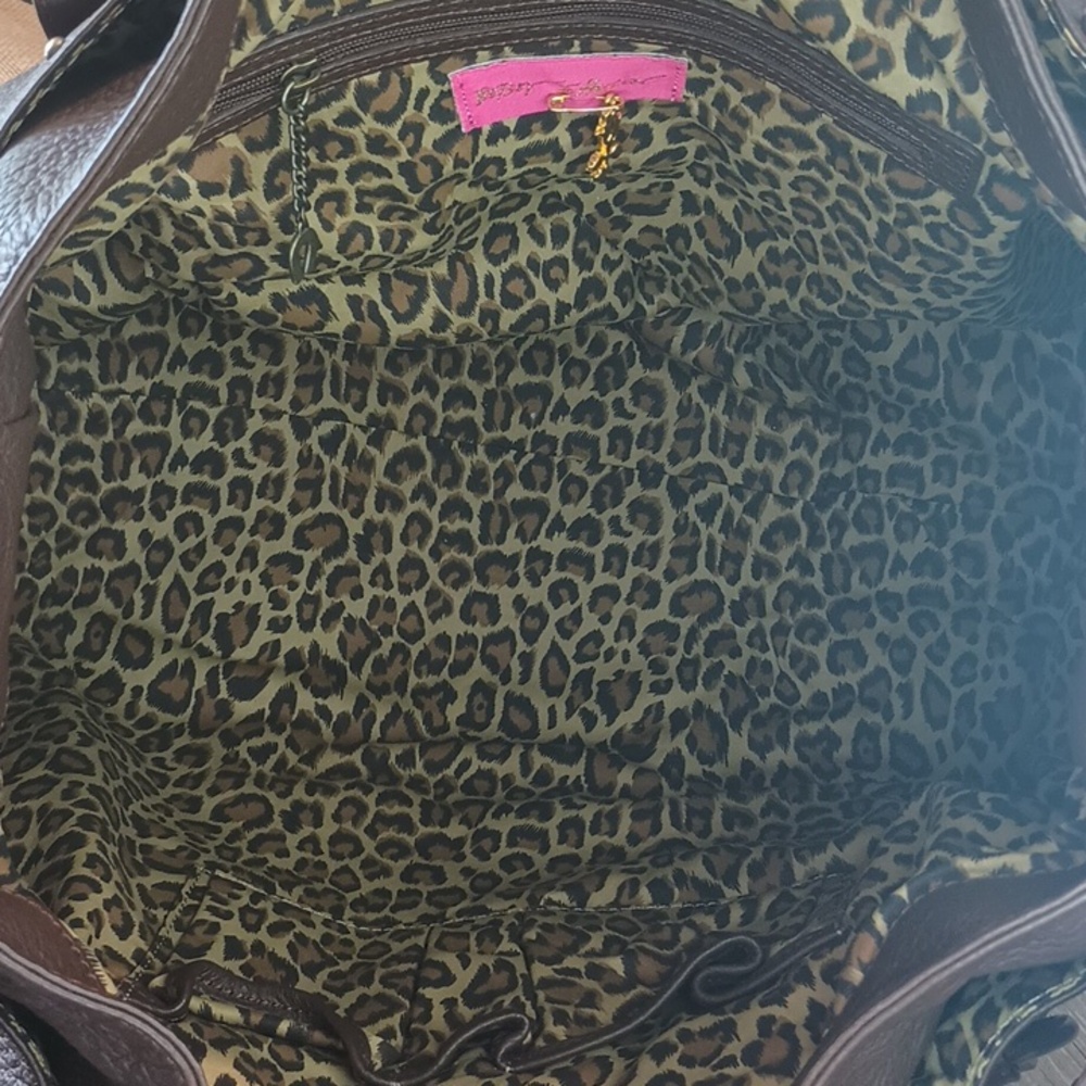 Betsey Johnson Vintage Good Girl Leather Hobo & Dusty & vintage coin Bag Charm - Picture 6 of 7